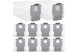 10 Pack Disposable Dust Bags for Roborock Qrevo S5V/ Qrevo Edge S5A/Qrevo S/Pro/Plus/CurvX/Curv/Slim/Master/S8 MaxV Ultra, QV