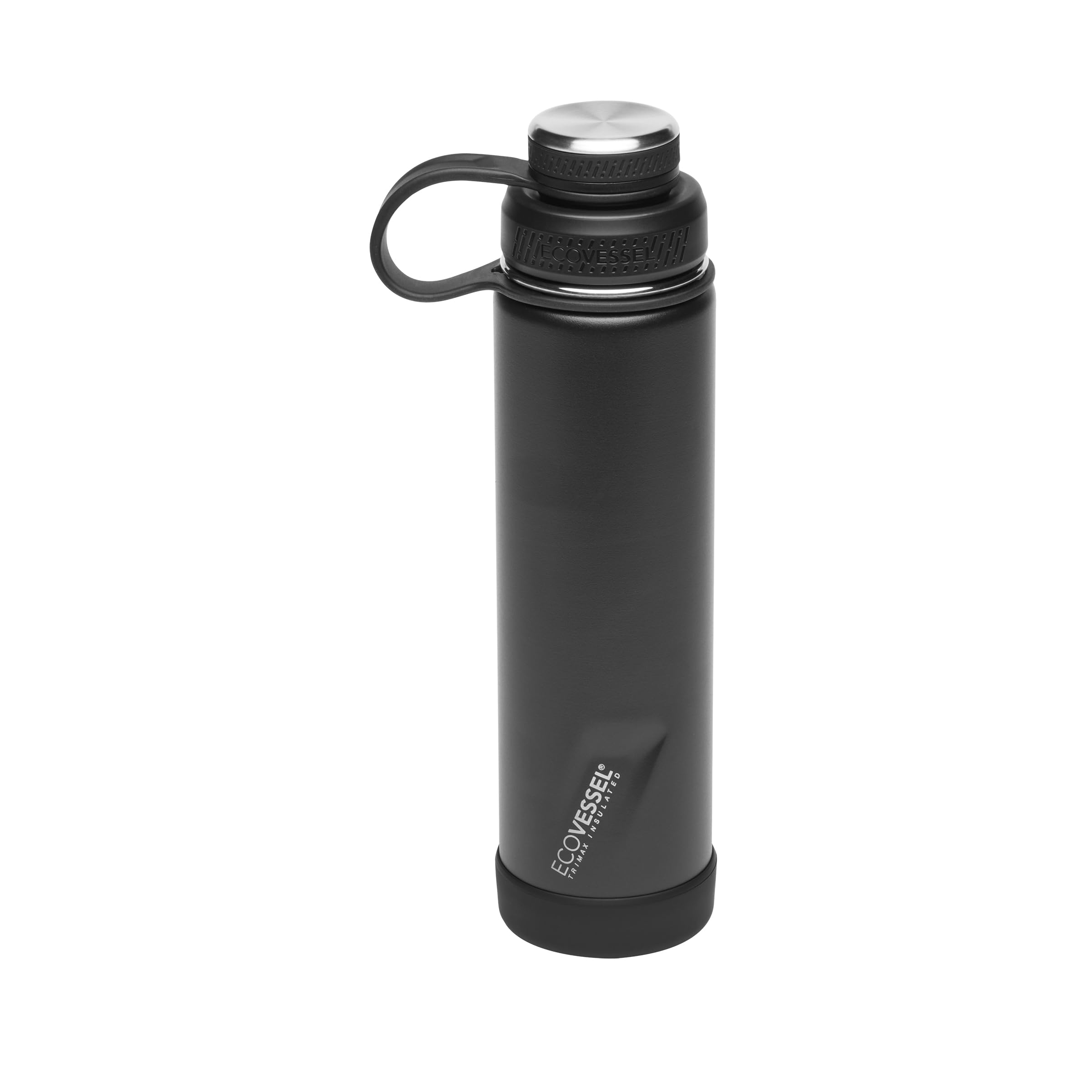 ECOVESSEL Boulder-24oz Triple Insulated Stainless Steel Hot or Cold Drinking Bottle , Black Shadow