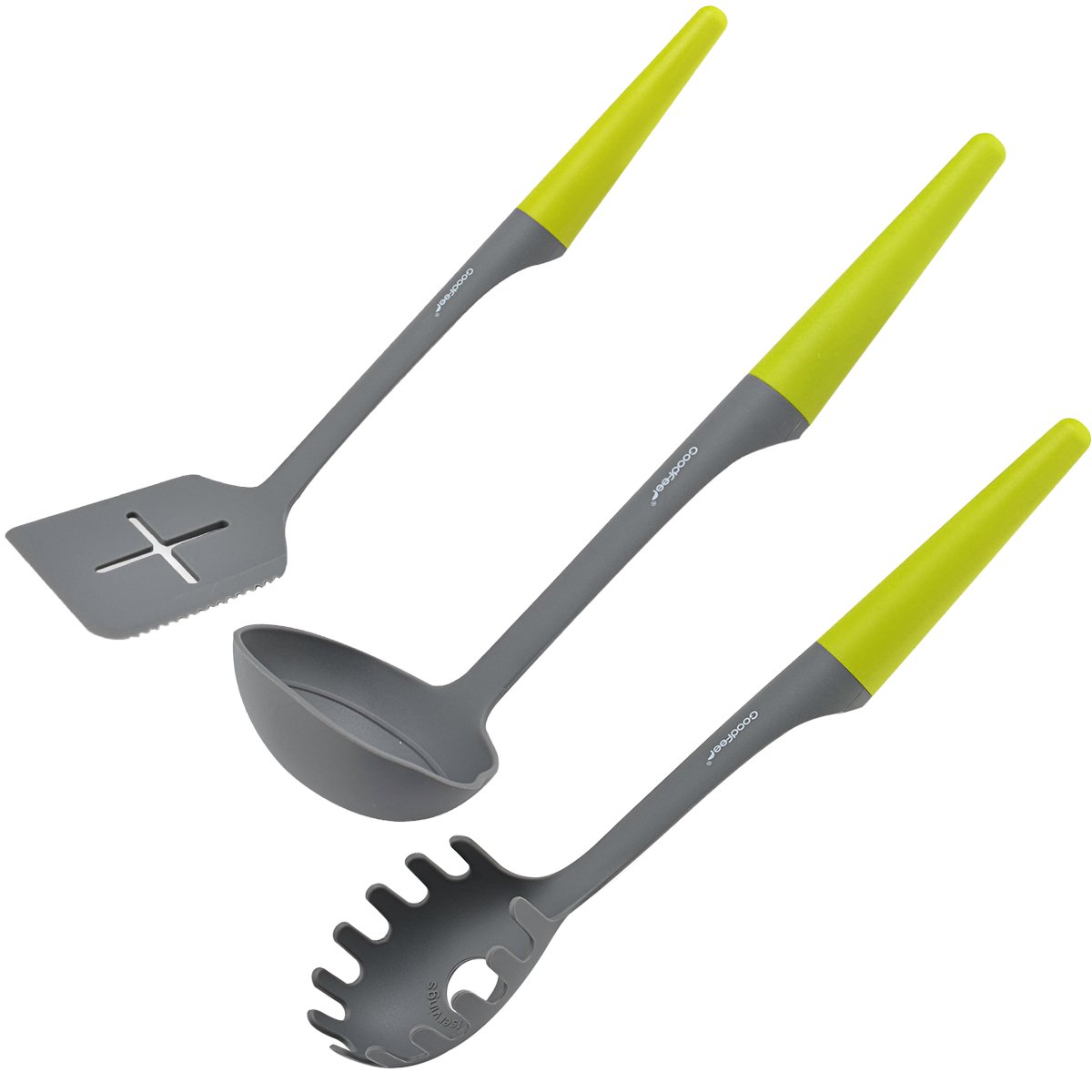 longlisheng 3 piezas Juego de/de nailon para espaguetis espátula de cocina con mango largo y sopa Cucharón con mango de Niza