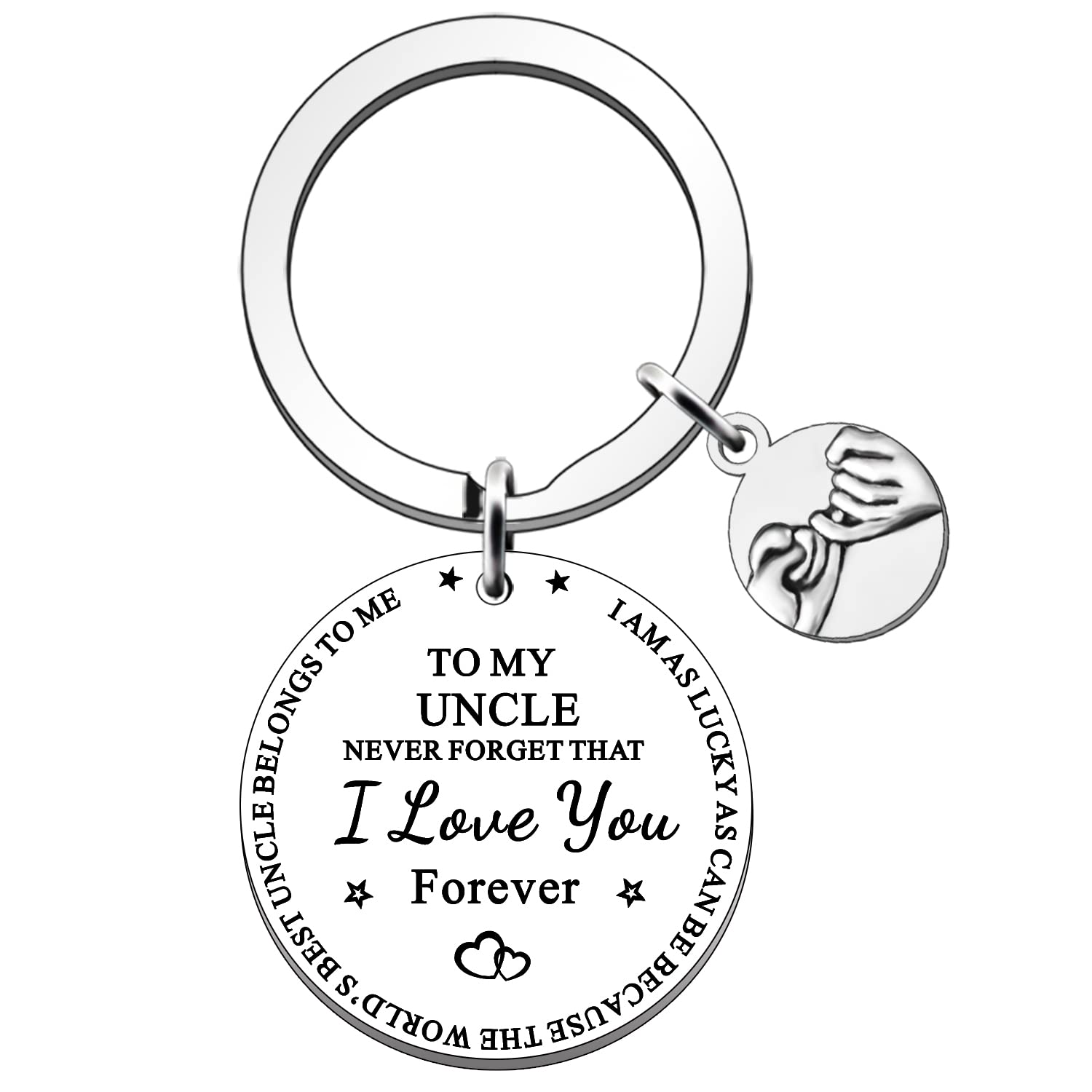 JETTOP Uncle Gifts Keyring- Fathers Day Gift for Uncle Birthday Christmas- Never Forget I Love You