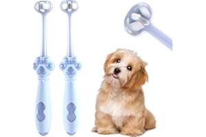 Gluckelk 2-Pack 3-Sided Dog Toothbrush, Puppy Toothbrushes with Unique Bristle Technology, Oral Care for Pets, for Medium and Small Dogs