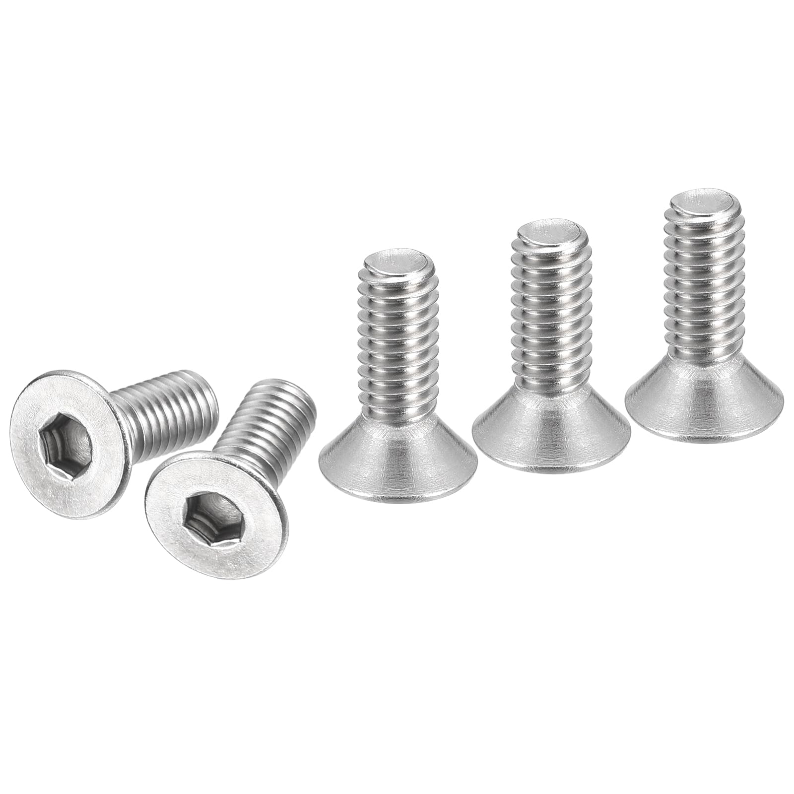 DTGN #10-32 x 1/2" Flat Head Socket Cap Screws, 50 Pack 304 Stainless Steel Hex Socket Flat Head Screws, Full Thread, Countersunk Bolts
