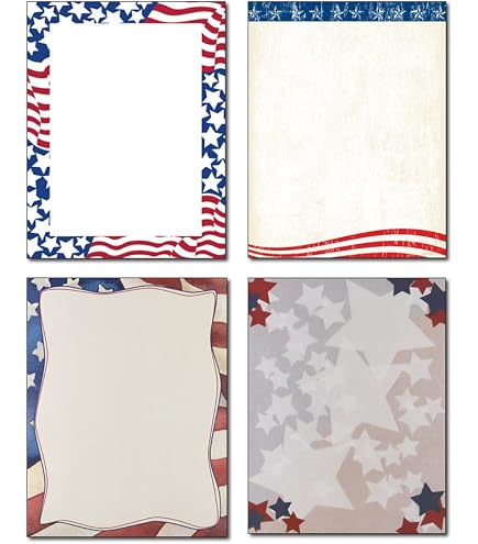 American Stars Patriotic Paper - 125 Sheets Of 8.5x11 Inch Flag Stationery For 4th Of July - View #6
