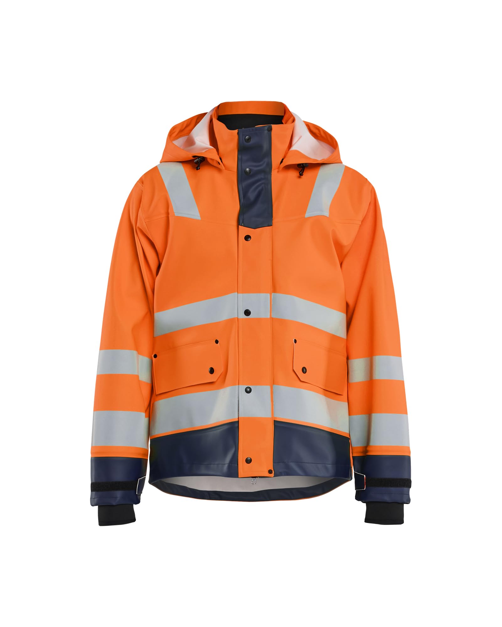 Blaklader 432720055389XS Level 3 Rain Jacket, High Vis Orange/Navy, Size XS