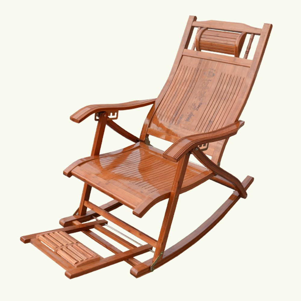 Qffl ロッキングチェアアダルトランチブレイク竹ロッキングチェア屋外折り畳み式ラウンジチェア高齢者レジャーロッキングチェア アウトドアスツール B B 色 B07fdc5z7t チェアベンチ 最も信頼できる