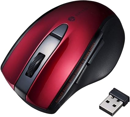 Amazon Co Jp サンワサプライ ワイヤレスマウス 静音 ブルーled 5ボタン 中型 レッド Ma Wbl166r 家電 カメラ