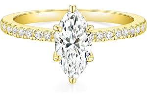 TIGRADE 2CT Engagement Ring for Women Marquise Cut Cubic Zirconia Wedding Band CZ Promise Anniversary Ring Size 3-12
