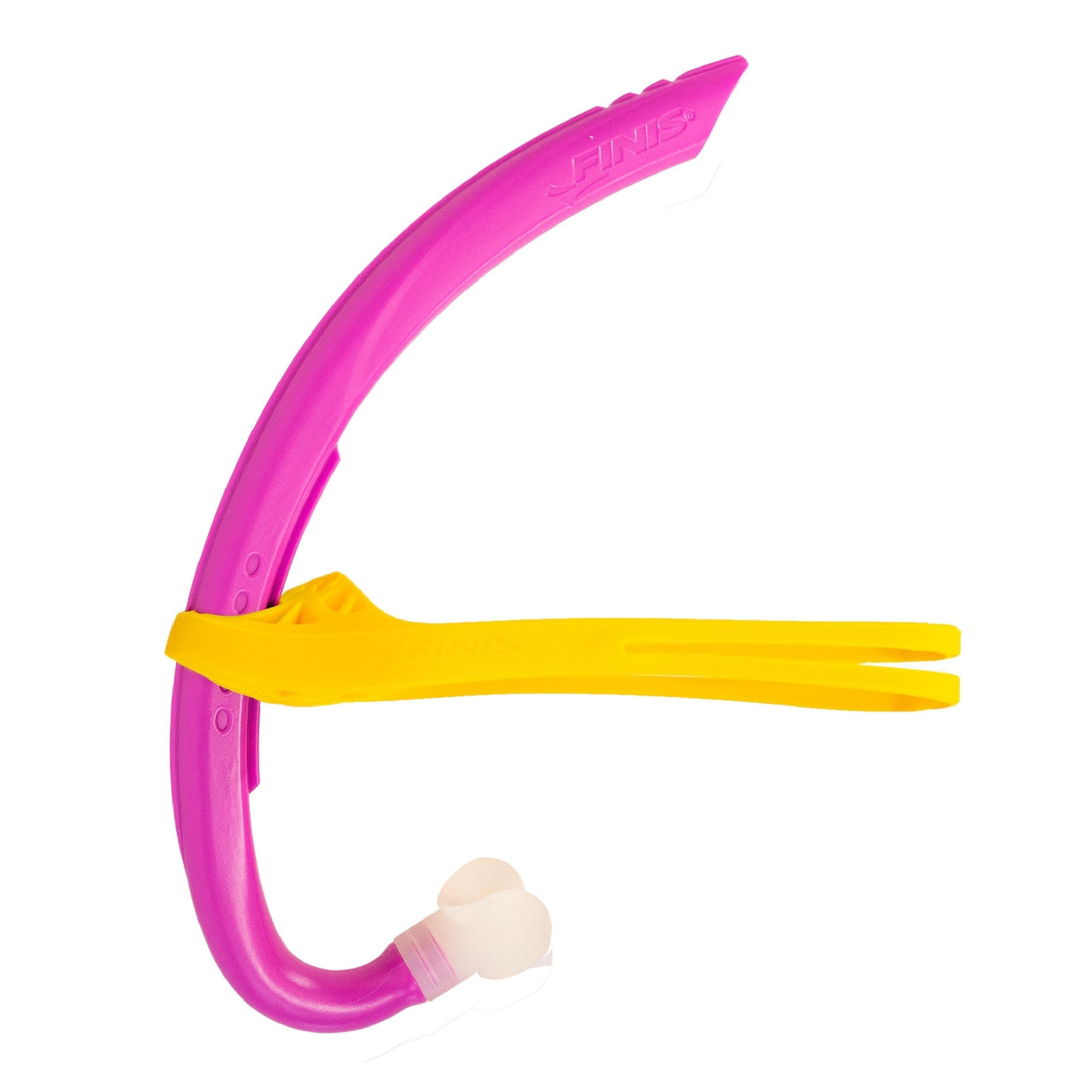 FINIS Stability Snorkel Jr - for Ages 6-10 - Swim Training Snorkel with Head Strap, Shorter Tube & Small Mouthpiece - for Lessons, School & Competition Training - Magical Magenta