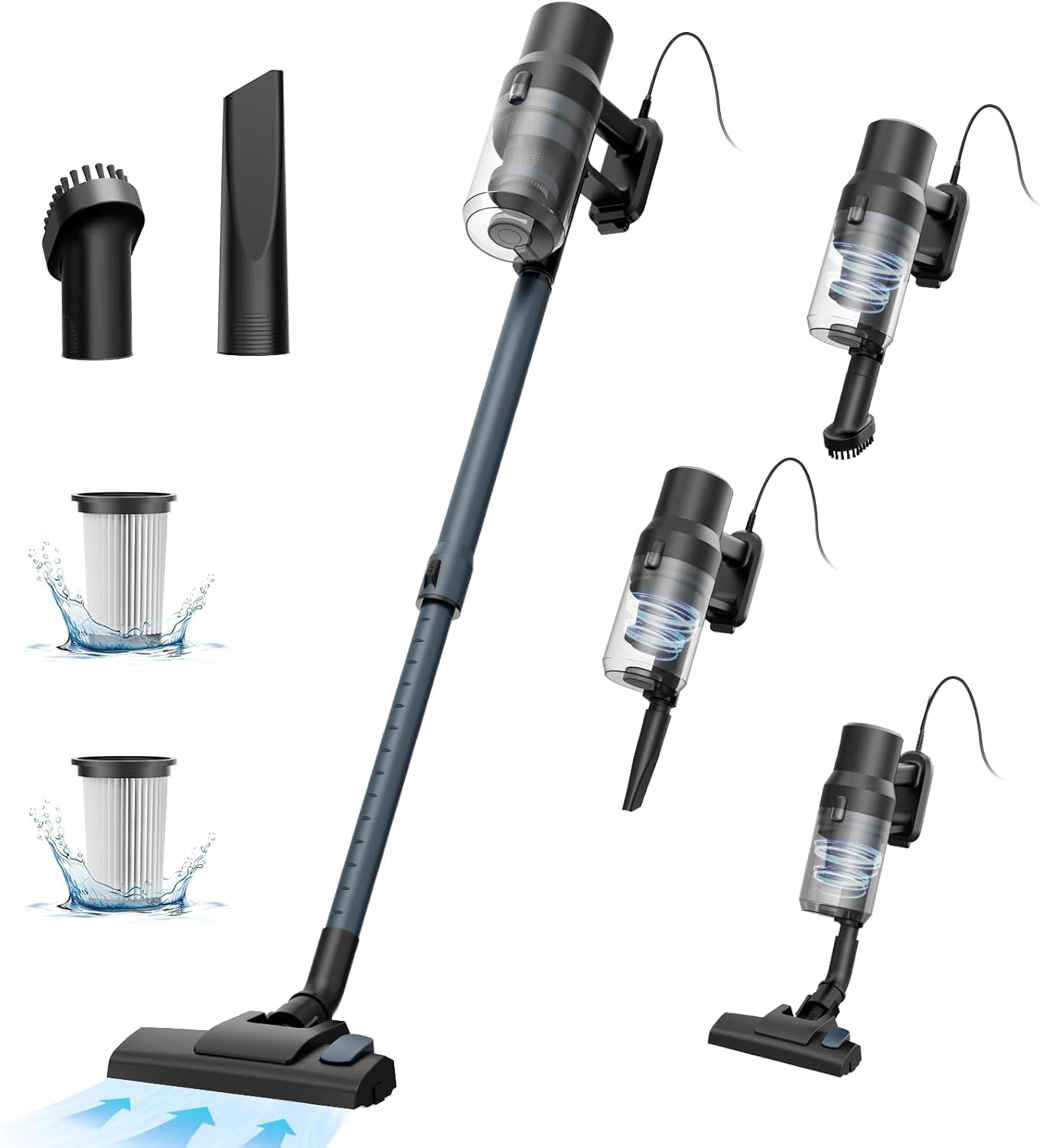 Photo 1 of SINCHEREU Corded Vacuum Cleaner 21Kpa, 600W Powerful Suction Stick Vacuum with 5M Cord,6-in-1 Lightweight Vacuum,1 Litre Dust Cup One Touch Dust Removal,for Hard Floor Pet Hair