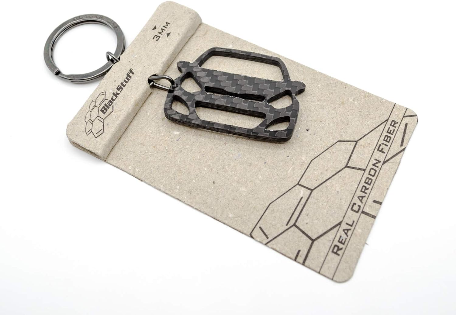BlackStuff Carbon Fiber Keychain Keyring Ring Holder Compatible wtih Rio 2011-2017 BS-734 - Image 4