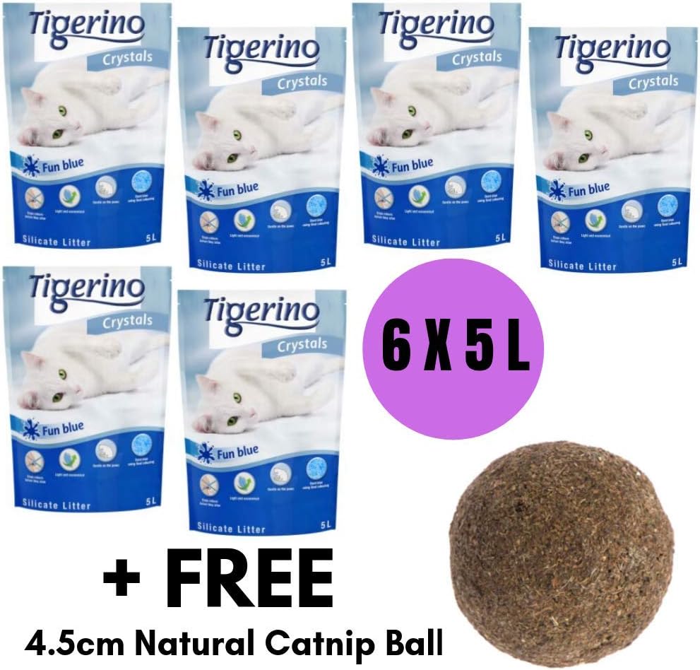 Tigerino Crystals Fun Blue Fine Grains Silicate Cat Litter 30L An