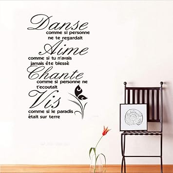 Amazon Com Smydp French Citation Love Your Life Removable Vinyl Wall Sticker Home Decor Wall Decals Art Wallpaper For Living Room House Decoration 48x95cm Baby