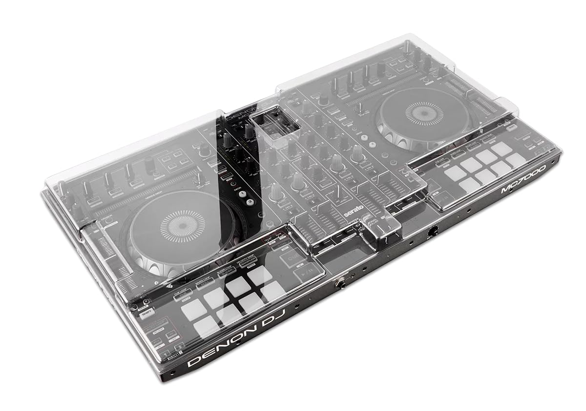 Decksaver Cover for Denon MC-7000 - Super-Durable Polycarbonate Protective lid in Smoked Clear Colour, Made in The UK - The DJs' Choice for Unbeatable Protection