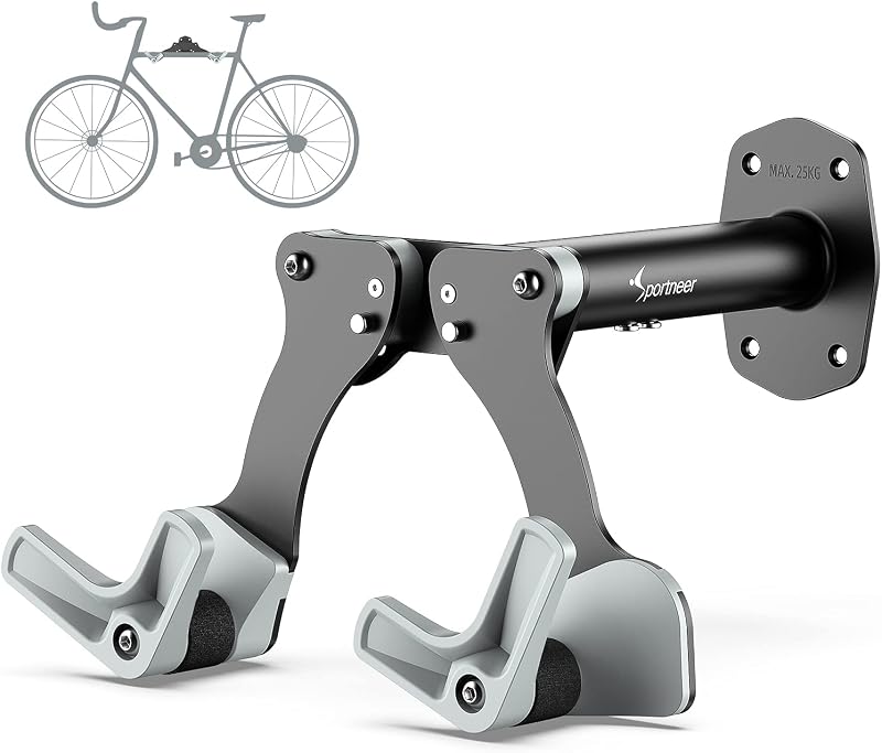 Sportneer Aluminum Bike Wall Mounts with 5 Levels Adjustment 55lbs Hangar