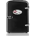 YSSOA Mini Fridge with Observation 4-Liter Six 12 oz Cans Portable Warmer & Cooler Compact Refrigerator, 100% Eco Friendly and Freon-Free, 4L with window, Black