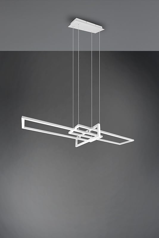 , Suspension, Salinas incl. 1 x LED,SMD,34,0 Watt,4000K,4400 Lm. Corps: Métal, blanc mat L:110,0cm, L:40,0cm, H:150,0cm Réglable avec interrupteur,IP20,4000K,Réglable en hauteur,Non variable