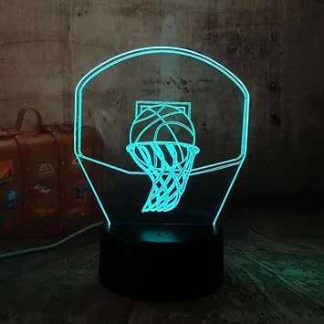 CYACC Aro de Baloncesto 3D para niños con Luces de Noche para