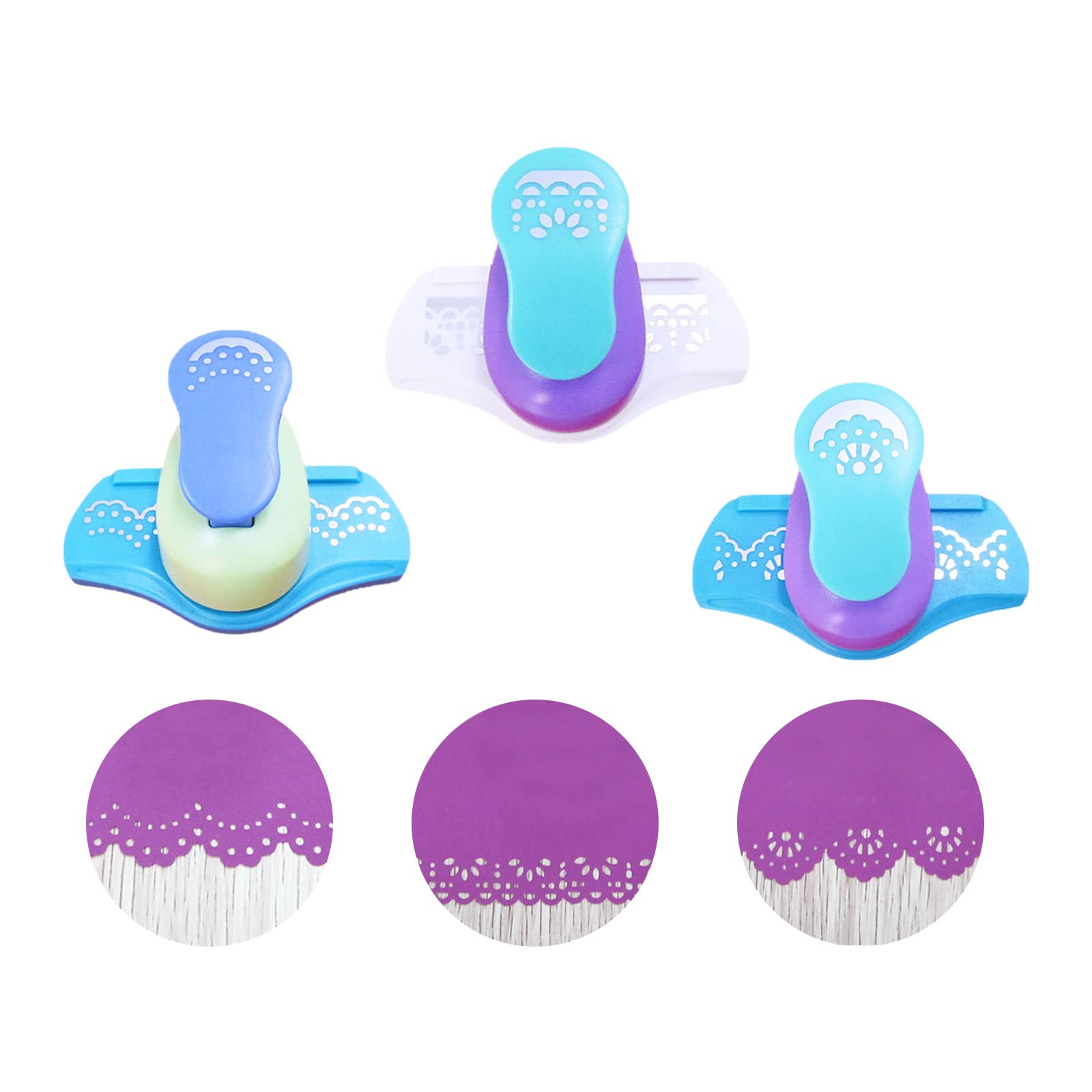 Creative Craft Paper Punch - 3 Styles, 3pcs Edge Punch for DIY Crafts, Scrapbooks, Gift Cards, Decorations