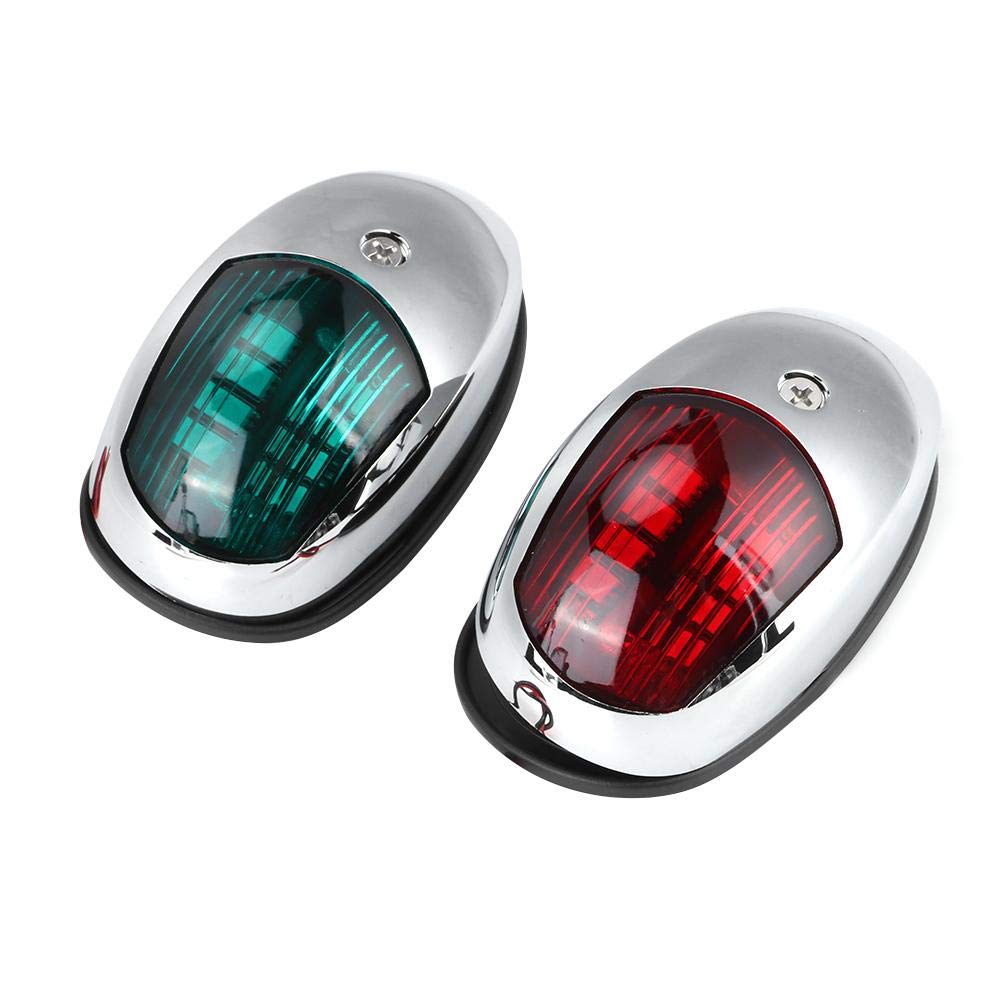 Aramox Navigation Light 1 Pair 12V LED Marine Waterproof Navigation Light Green Starboards Red Port Lamp Side Mount for 20m Boat Maximum Navigation Warning Light