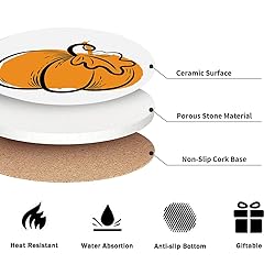 Fall Drink Absorbent Coasters with Holder Set of