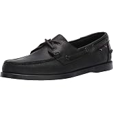 Sebago Portland Waxed Boat Shoes - Handsewn Waxed Leather Moccasins with Leather Sock Lining and Non-Marking, Slip-Resistant Rubber Outsoles