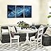 Kreative Arts Night Starry Sky Surrounded Trees Forest Canvas Wall Art Prints Landscape Canvas Picture Wall Decal Home Decoration Ready to Hang 16x24nichx3pcs