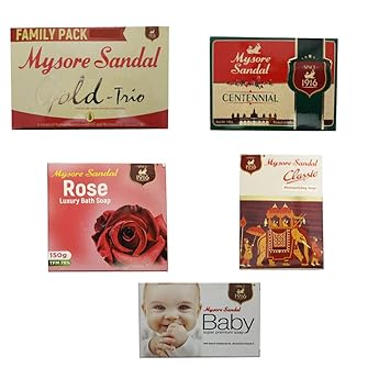 Buy Mysore Sandal 1 Gold Trio 125 G X 3 Rose Luxury Bath Soap 150 G X 1 1 Centennial Soap 100 G X 1 Classic Soap 75 G X 1 And 1 Baby Soap 75 G X 1 Online At Low Prices In India Amazon In