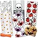 Gift Boutique 150 Halloween Cellophane Treat Bags Goodie Bag for Candy Clear Plastic Cello with Ties Spider Pumpkin Bat Corn Skeleton Designs for Kids Cookie Goodies