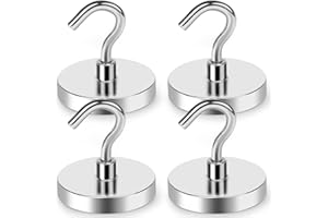 LOVIMAG Magnetic Hooks Heavy Duty, 100 lb Magnetic Hooks for Hanging, Toolbox, Cruise, Office and Kitchen etc- 4 Pack