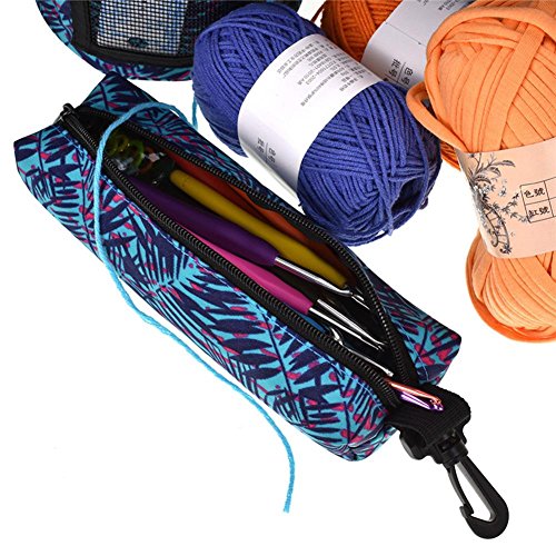 Whitelotous 3pcs/set Knitting Storage Barrel Bag Totes Easy To Carry for Crochet Hook Yarn Sewing Pouch High Capacity Home Organizer