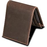 Alkenred Small leather Mens RFID Blocking Bifold Wallet Slim Minimalist Western Wallet For Men with Credit Cards(brown)