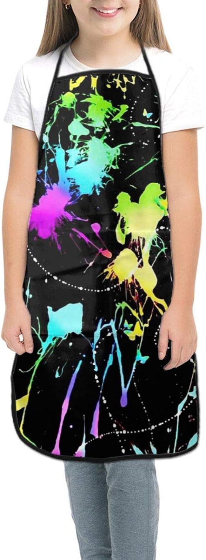 Children's Splatter Paint Painting Apron Adjustable Aprons with Pocket