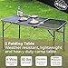 Kazmi Iron Mesh Camp Table – Lightweight Folding Outdoor Table with Durable Carry Bag – 4 Way Adjustable Height Perfect for Campingthumb 1