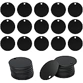 StayMax Round Aluminum Engraving Blanks Tags Stamping Blanks 25 Pack Diameter 1.57 Inch (Black)