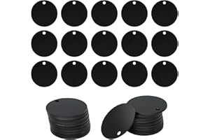 StayMax Round Aluminum Engraving Blanks Tags Stamping Blanks 25 Pack Diameter 1.57 Inch (Black)