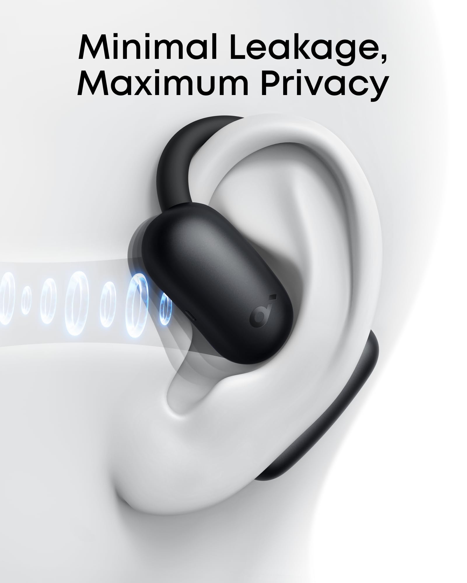 soundcore AeroFit 2 by Anker, Open-Ear Headphones, Real-Time Translation Earbuds, 4 Adjustable Positions for Every Ear Size, 2× Richer Bass, Hi-Res, 42H Playtime, IP55,AI Clear Calls,Wireless Charging