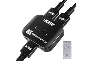 DGODRT 8K HDMI Splitter 1 in 2 Out, HDMI 2.1 Switch 4K 120Hz, Bi-Directional Switcher 2 in 1 Out Support 48Gbps 8K@60Hz 4K@144Hz for PS5/PS4,HDTV,Xbox,Fire Stick
