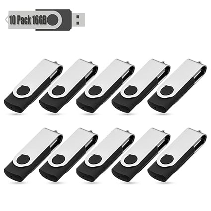 16GB Memory Stick Flash Drive USB Stick 10 Bunt USB-Stick Stück Speicherstick 2.0 Schwarz