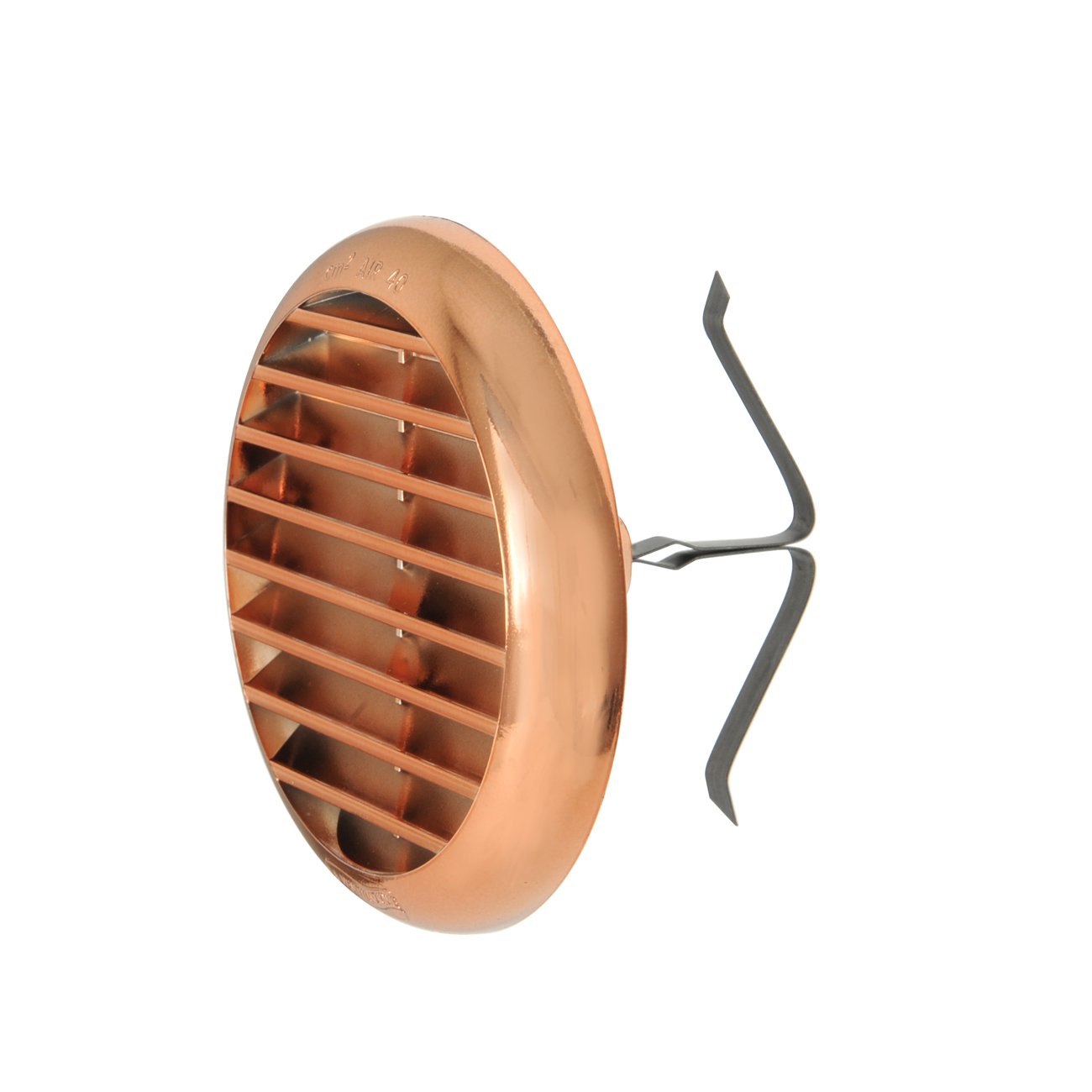 La Ventilazione TUR100RAN Ventilation Grille Plastic with Springs, Copper Effect, Diameter 106 mm