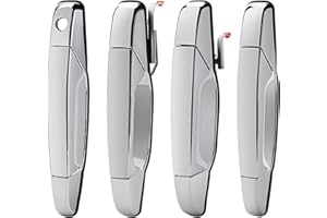 MNJWS Exterior Chrome Door Handle - Compatible with 2007-2013 Chevy Avalanche, Silverado, Suburban, Tahoe, GMC Sierra, Yukon, Cadillac Escalade Pickup Truck SUV - 4 PCS Front Rear Driver & Passenger Side
