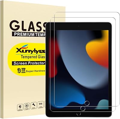 XunyLyee 2 Pack Screen Protector for iPad 9th/8th/7th Gen 10.2 inch Tempered