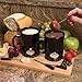 Evelots Fondue Mugs,2 Mugs,4 Forks & 8 Votive Candles-Minor Defects-Black