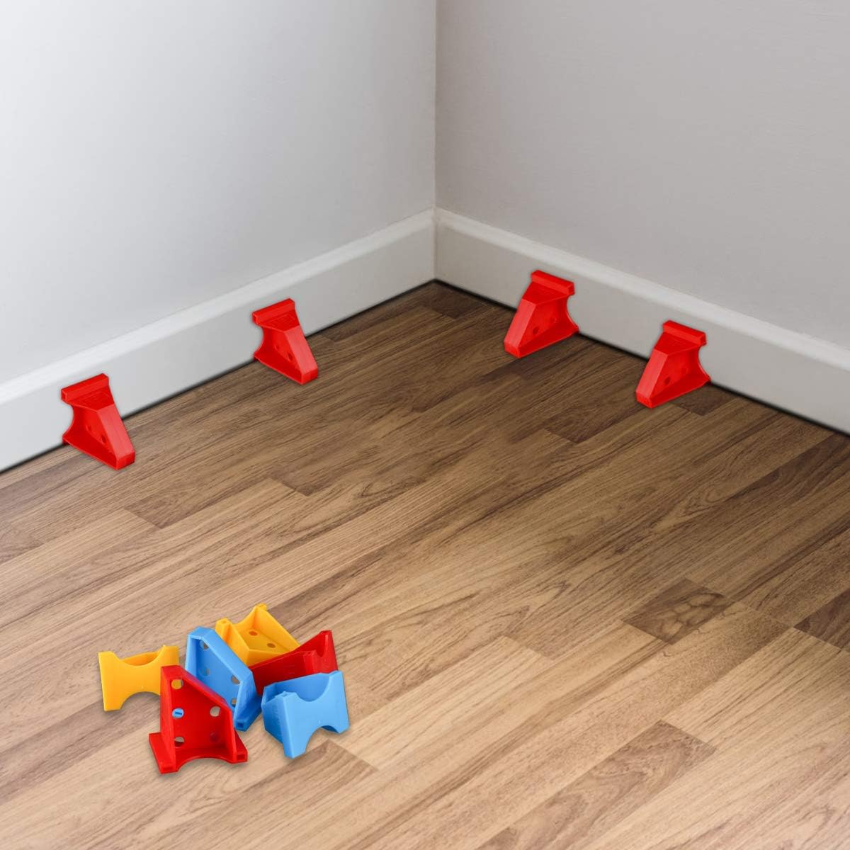 30PCS Upgrade Flooring Spacer, Laminate Wood Flooring Tools, Compatible w/Vinyl Plank, Hardwood & Floating Floor Installation etc, Hardwood Flooring w/1/4 & 1/3 Gap, Special Triangle Stay in Place - - 