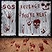 TMCCE Halloween Bloody Decorations Handprint Footprint Window Floor Clings Decals for Halloween Vampire Zombie Halloween Party Supplies-6 Sheets