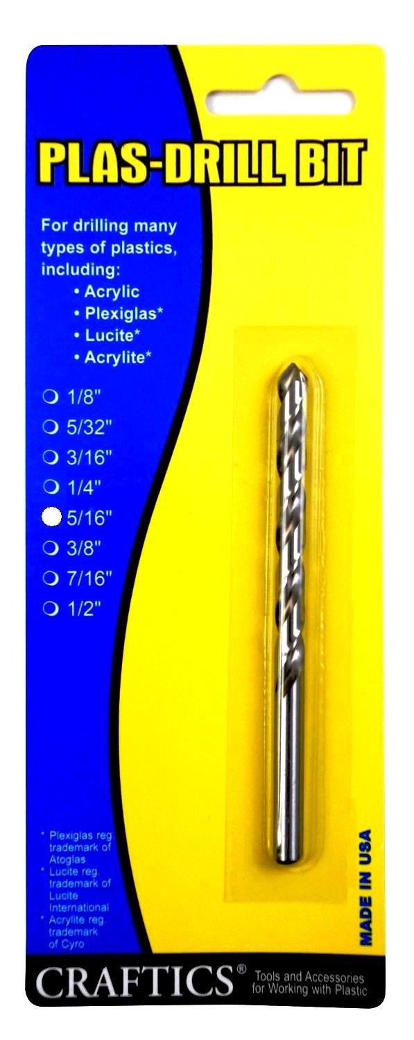 5/16" Drill Bit for Plastic (Acrylics, Plexiglas, Lexan, ABS, PVC, and