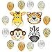 Safari Jungle Zoo Animals Jumbo Balloons Zebra, Tiger, Giraffe & Monkey and 12 pc Safari 11