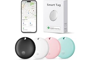 Lmrbelec Tracker Tags, Item Finder Work with Apple Find My (iOS Only), Tracking Device Locator Smart Tag for Luggage, Keys, Wallet, Bike, Bags (Multi-Color, 4 Pack)