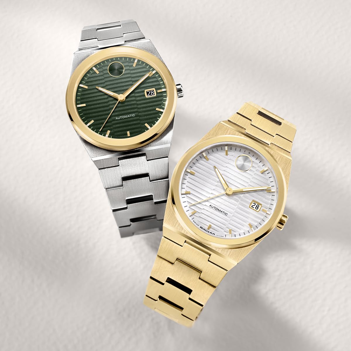 Movado Bold Quest Men's Luxury Automatic Watch - Swiss Self-Winding Movement, Stainless Steel Bracelet, Water Resistance 50 Meters (5ATM) - Classic Timepiece - Gift for Him - 39mm