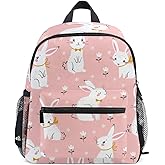 Toddler Kids Backpack Bunny Rabbit Pattern 12 Inch Preschool Backpack School Bag Mini Casual Daypack for Boy Girl
