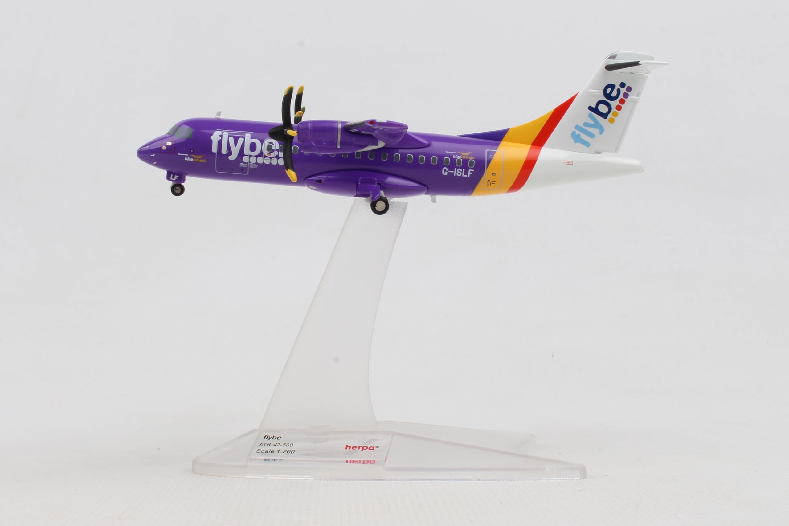 Herpa Airplane, Flybe Atr-42-500, 1:200 Scale, Purple, Adults 14+